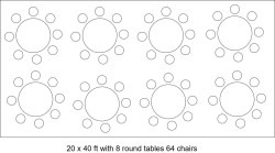 20 x 40 Tent, 12 x 8' Tables, 96 x Chairs - White