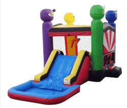 Ninja Warrior Bounce House with Slide Combo Hero Kiddo 1 176746865 1 Ninja Bounce House with Water Slide Basketball Hoop