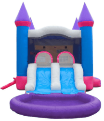 Princess double lane water slide bounce house grand rapids 1767628 1 Princess Double Slide Bounce House with Pool