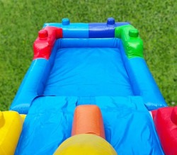 block bounce house with water slide rental grand rapids mi 176762 1 Block Double Slide Bounce House with Pool & Hoop