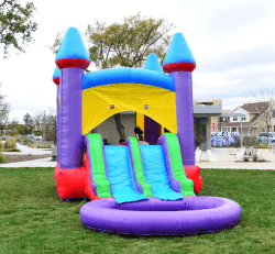 jb bounce house rental 1767468551 Castle Double Slide Bounce House with Pool Hoop