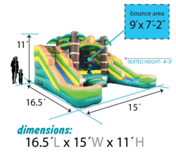 jungle bounce house with 2 water slides rental grand rapids michig 1 Jungle Bounce House with 2 Water Slides