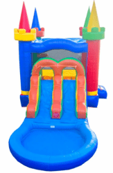 rainbow bounce house with dual lane water slide in grand rapids 17 1 Rainbow Castle Dual Lane Bounce House with Pool