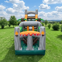 HeroKiddo T Rex Adventure 42 Inflatable Obstacle Course with Water 3 42' Dinosaur Adventure Obstacle Course